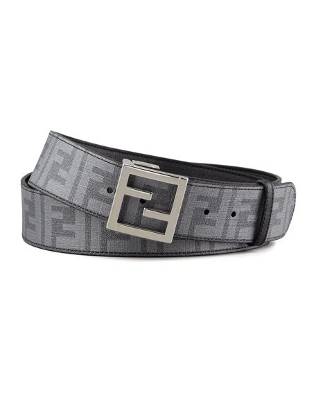 fendi zucca print reversible belt black gray